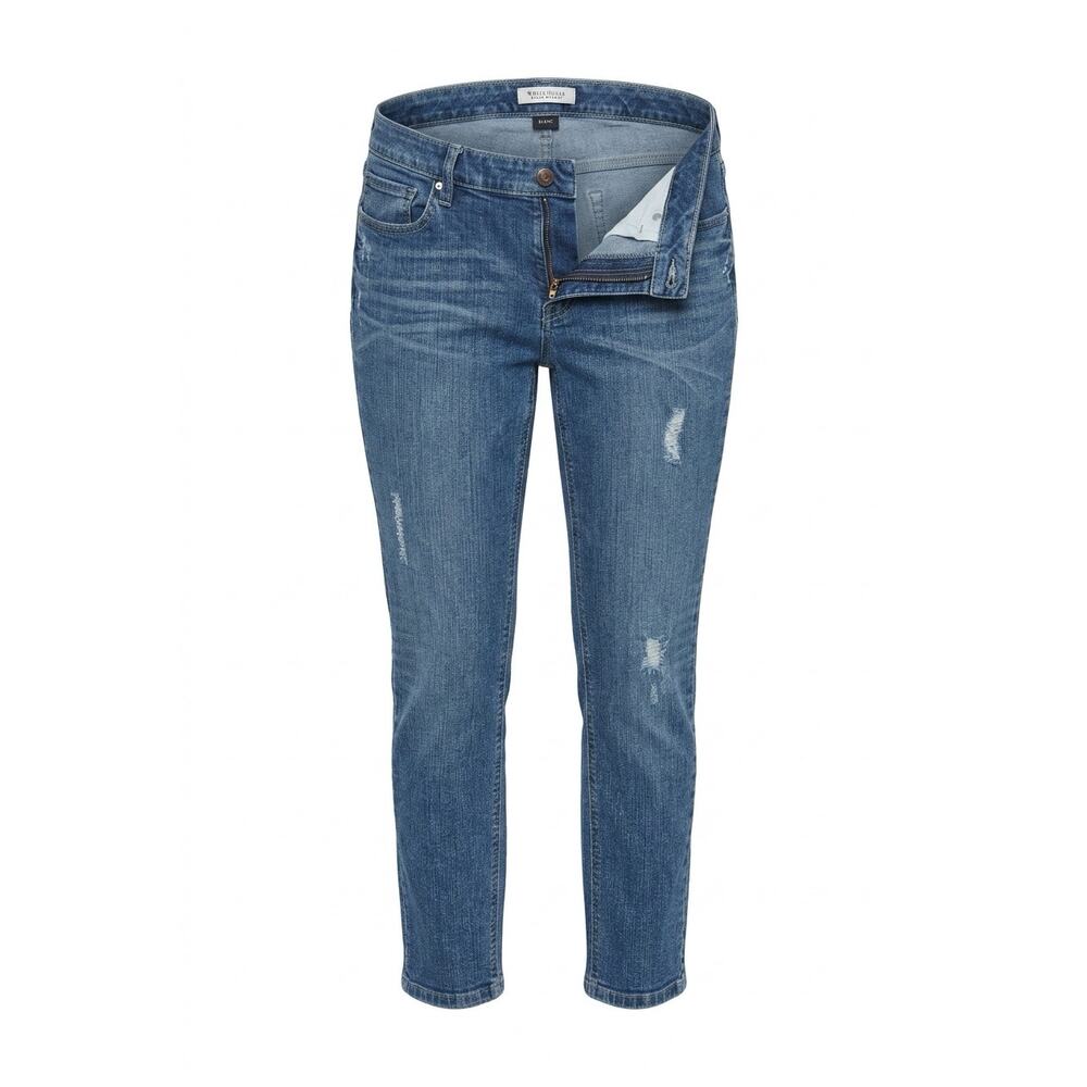WHBM Blanc Womens Jeans Distressed Straight Leg Size 8